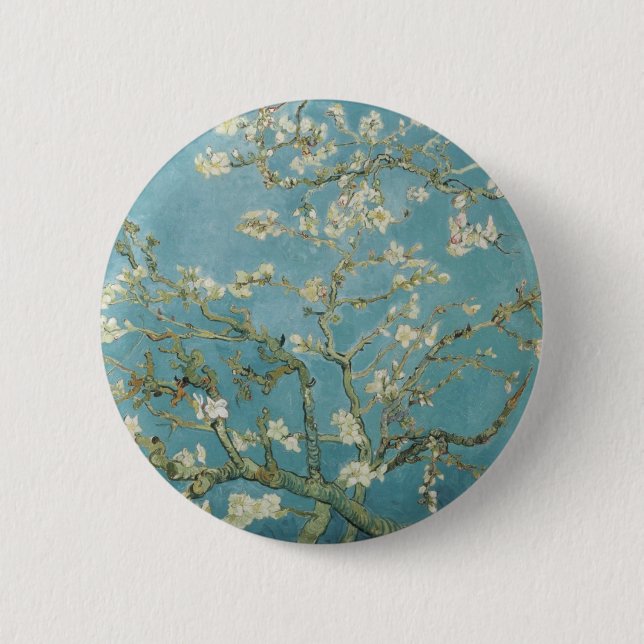 Badge Rond 5 Cm Branches de Vincent van Gogh d'arbre d'amande (Devant)