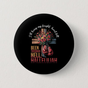 Badge Rond 5 Cm Brandon Hard Fight Hallelujah Louer Jésus Christ