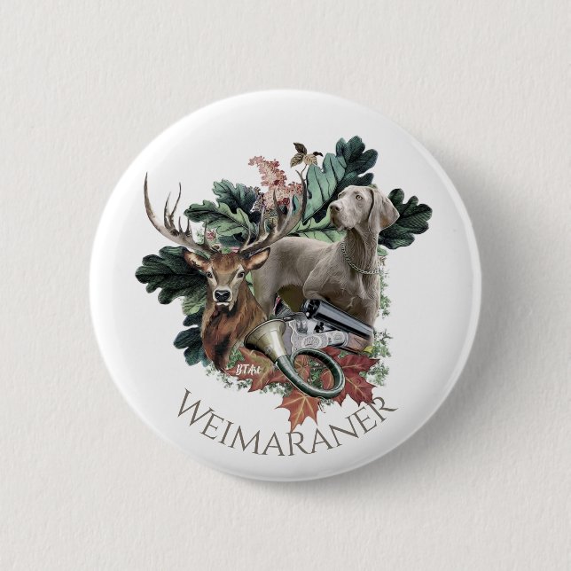 Badge Rond 5 Cm  Braque de Weimar  (Devant)