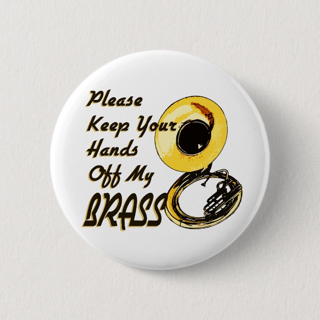 Badge Rond 5 Cm Brass / Tuba (Devant)