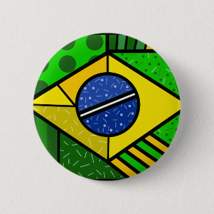 Badge Rond 5 Cm Brésil Brazil brazilian flag