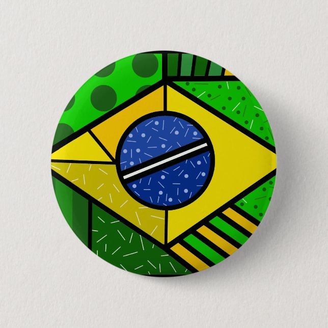 Badge Rond 5 Cm Brésil Brazil brazilian flag (Devant)