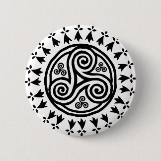 Badge Rond 5 Cm Breton triskel & hermines