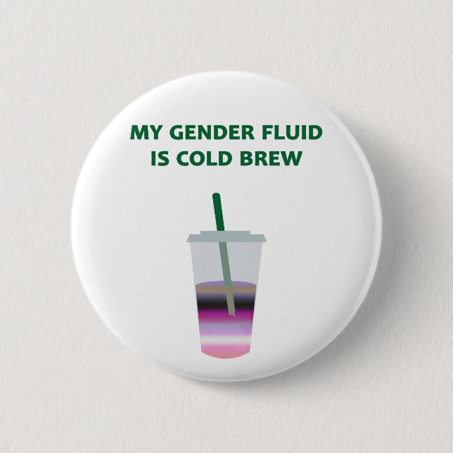Badge Rond 5 Cm Brew de froid de Genderfluid (Devant)