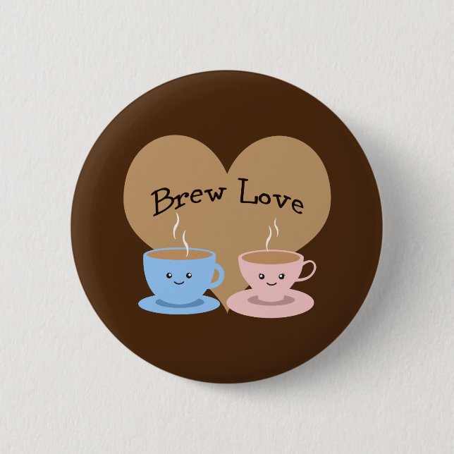 Badge Rond 5 Cm Brew Love ! Coffee Mugs (Devant)