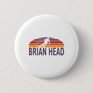 Badge Rond 5 Cm Brian Head Iron Comté Utah Usa Station de ski Snow