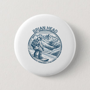 Badge Rond 5 Cm Brian Head Utah Snowboard Snowboard