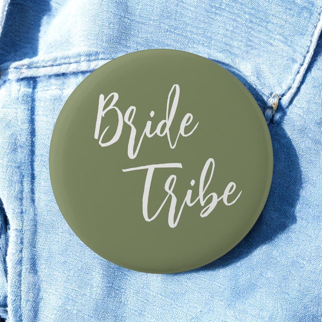 Badge Rond 5 Cm Bride Tribe Sage Green Mariage blanc (Créateur téléchargé)