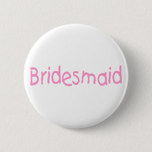 Badge Rond 5 Cm Bridemaid (rose)
