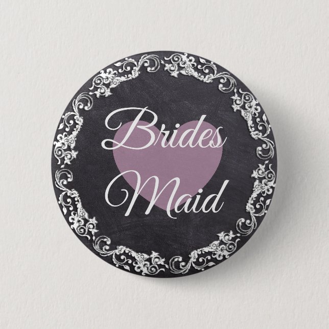 Badge Rond 5 Cm Bridesmaid Chalkboard Style Bachelortie (Devant)