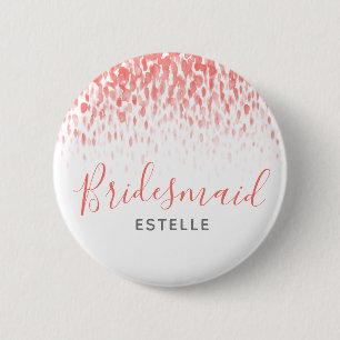 Badge Rond 5 Cm Bridesmaid coral art abstrait mariage bouton éping