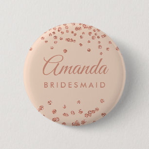 Badge Rond 5 Cm Bridesmaid Favoriser la Parties scintillant d'or R
