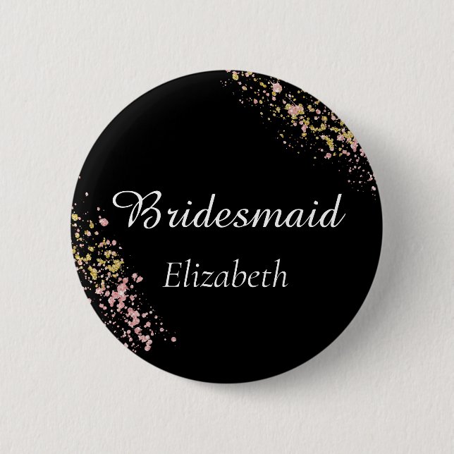 Badge Rond 5 Cm Bridesmaid Monogram (Devant)