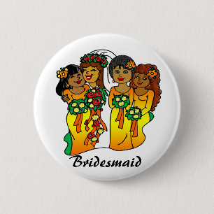 Badge Rond 5 Cm Bridesmaids en couleurs du soleil" Bouton
