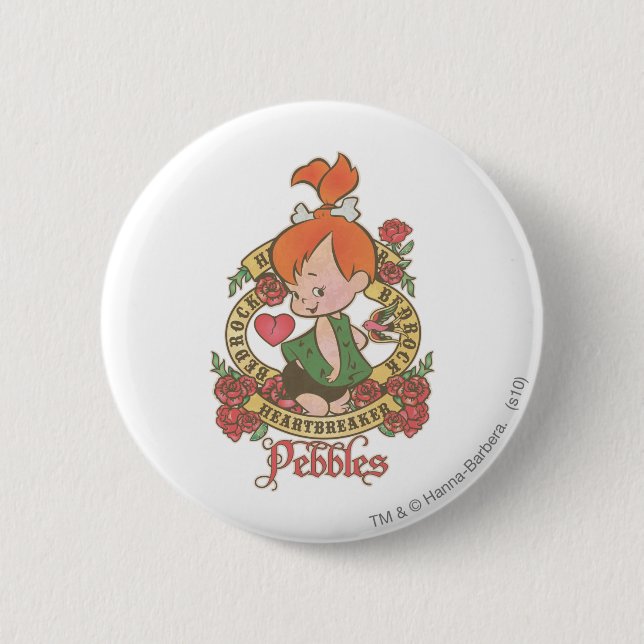 Badge Rond 5 Cm Brise-coeur PEBBLES™ (Devant)