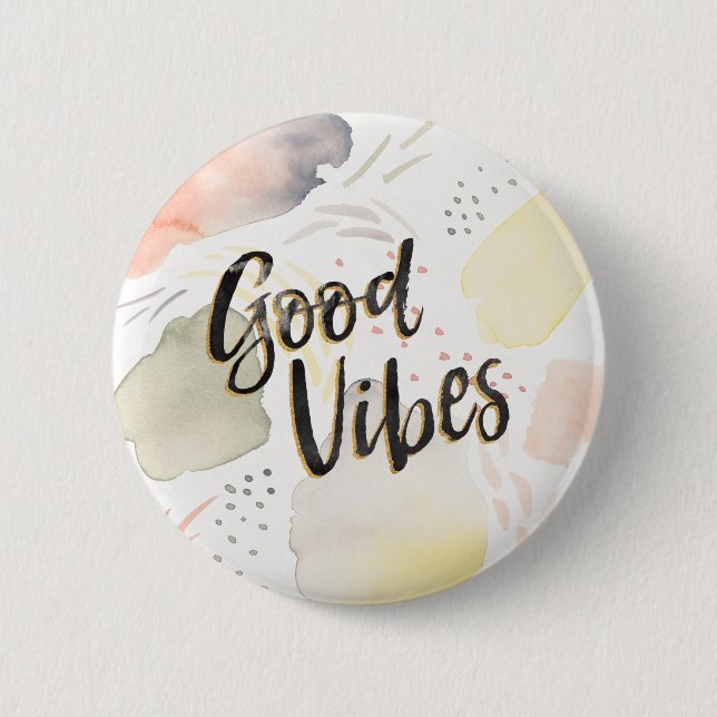 Badge Rond 5 Cm Brise III | Good Vibes de pré (Devant)
