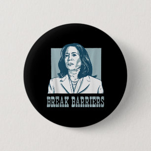 Badge Rond 5 Cm Briser Les Obstacles Kamala Harris Pour L'Élection