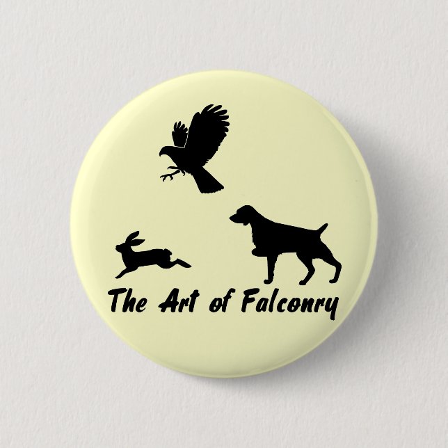 Badge Rond 5 Cm Brittany Spaniel et Falconry (Devant)