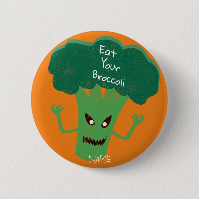 Badge Rond 5 Cm Broccoli Thunder_Cove effrayant (Devant)
