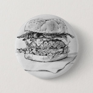 Badge Rond 5 Cm Broche Burger