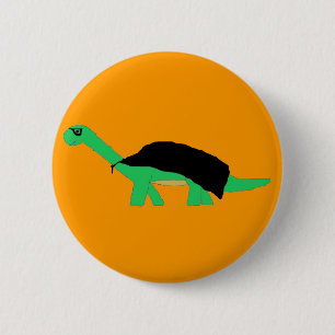 Badge Rond 5 Cm Broche d'Apatosaurus masquée