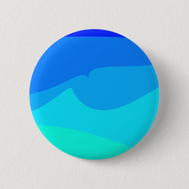 Badge Rond 5 Cm Broche de conception des vagues bleues/ (Devant)