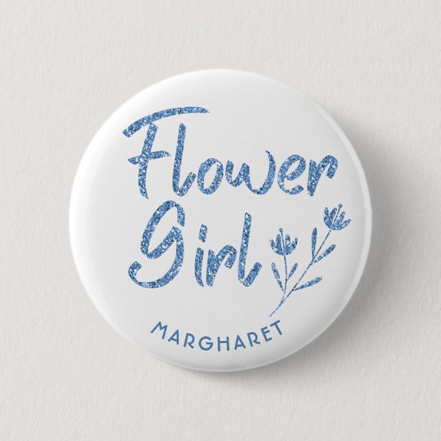 Badge Rond 5 Cm Broche de Fête des mariées Flower Girl (Devant)