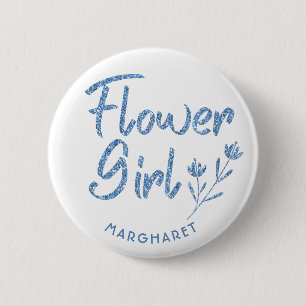 Badge Rond 5 Cm Broche de Fête des mariées Flower Girl