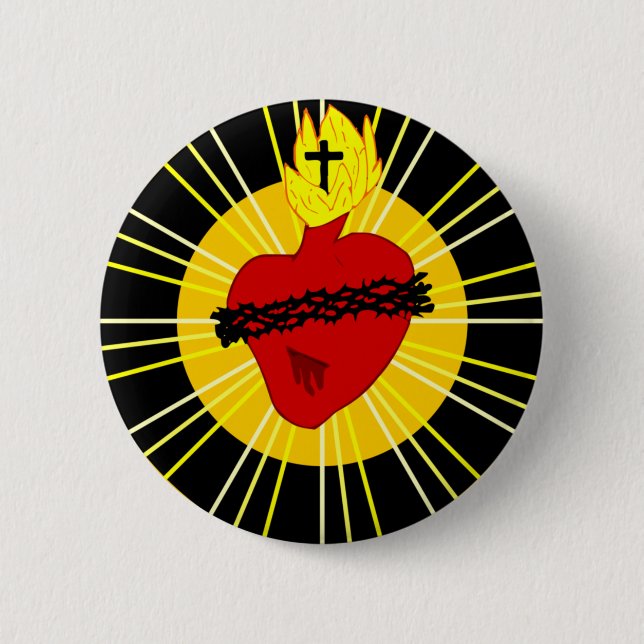 Badge Rond 5 Cm Broche do Sagrado Coração de Jesus (Devant)
