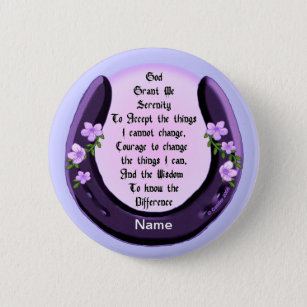 Badge Rond 5 Cm Broche en fer à cheval violet de sérénité