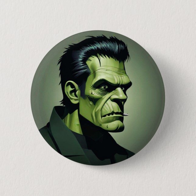 Badge Rond 5 Cm Broche Frankenstein/bouton (Devant)