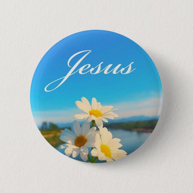 Badge Rond 5 Cm Broche Jésus (Devant)