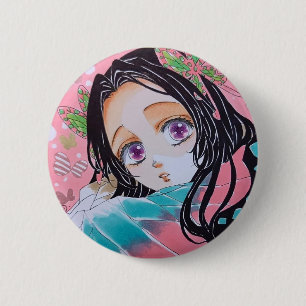 Badge Rond 5 Cm Broche Kanae Kocho de l'anime Demon Slayer