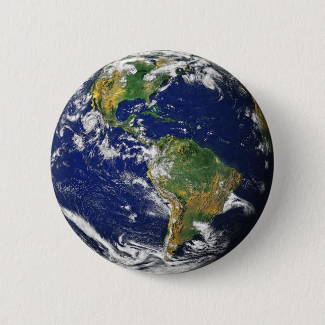 Badge Rond 5 Cm Broche Planète Terre (Devant)