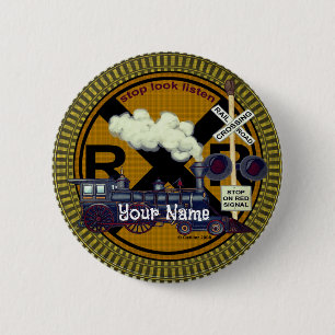 Badge Rond 5 Cm Broche ronde du vieux train
