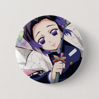 Badge Rond 5 Cm Broche Shinobu Kocho de l'anime Demon Slayer