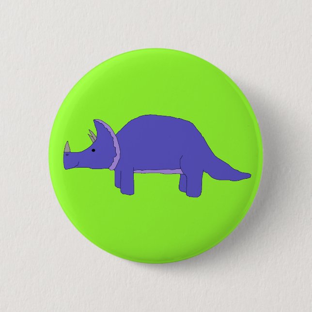 Badge Rond 5 Cm Broche Tricératops (Devant)