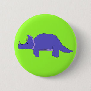 Badge Rond 5 Cm Broche Tricératops
