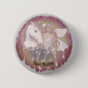 Badge Rond 5 Cm Broche Unicorn rétro