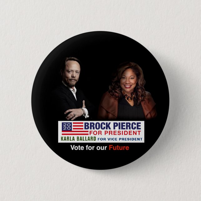 Badge Rond 5 Cm Brock Pierce / Karla Ballard 2020 (Devant)
