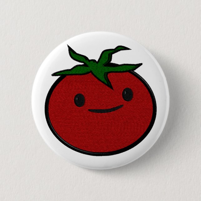 Badge Rond 5 Cm Broderie de tomates mignonnes Imprimer (Devant)