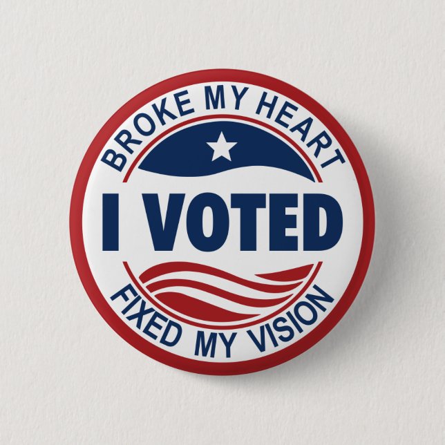 BADGE ROND 5 CM BROKE MY HEART FIXED MY VISION (Devant)