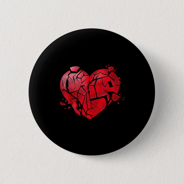 Badge Rond 5 Cm Broken Heart Anti Valentines Day  (Devant)
