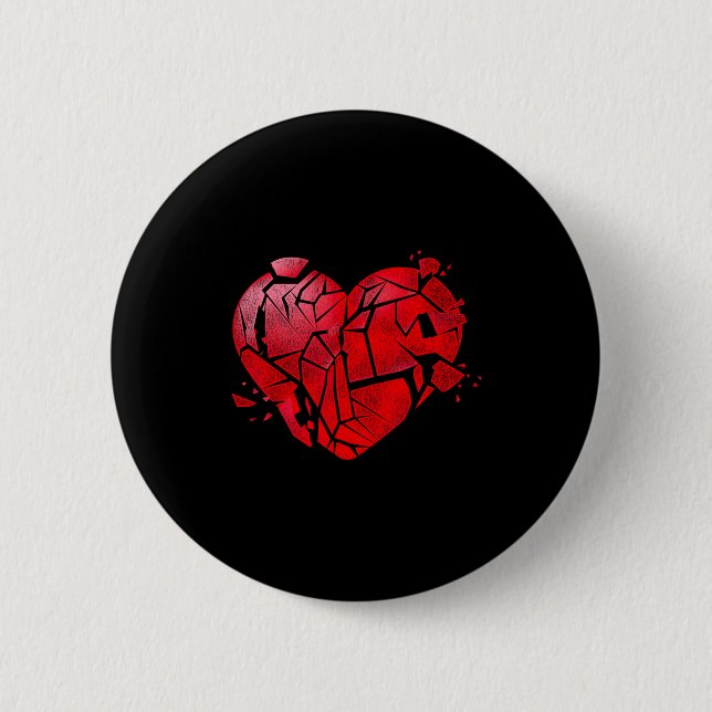 Badge Rond 5 Cm Broken Heart Anti Valentines Day  (Devant)