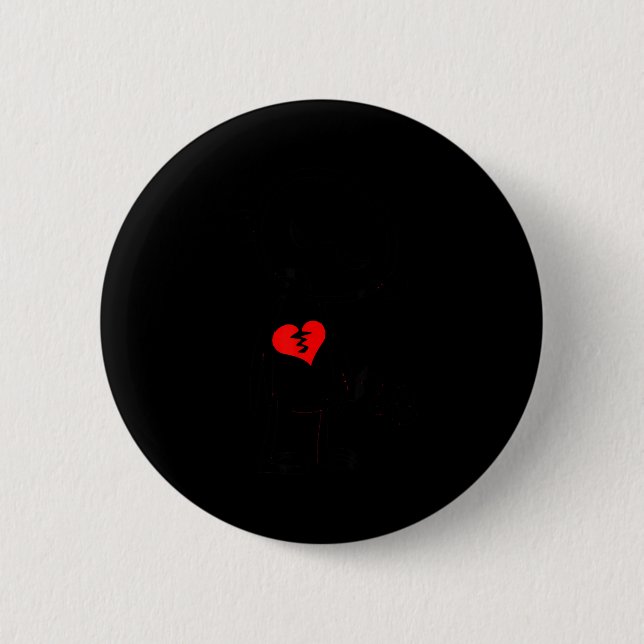 Badge Rond 5 Cm Broken Heart Valentine  (Devant)