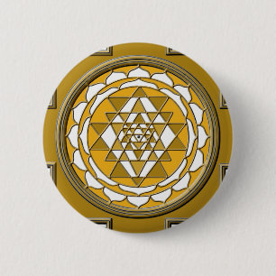 Badge Rond 5 Cm Bronze de Sri Yantra