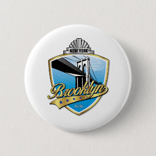 Badge Rond 5 Cm Brooklyn Design Gold