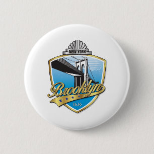 Badge Rond 5 Cm Brooklyn Design Gold
