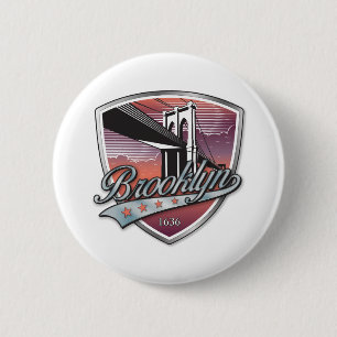 Badge Rond 5 Cm Brooklyn Design Silver
