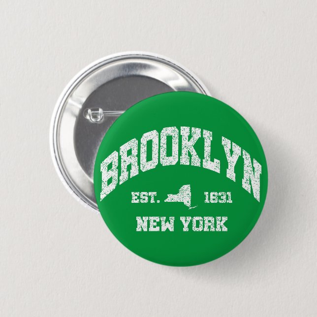 Badge Rond 5 Cm Brooklyn, New York (Devant & derrière)